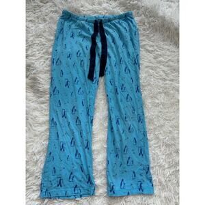 Women’s Sz. S Blue Penguin Design Pj Bottoms. Cute, Soft